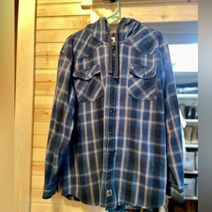 Legendary Whitetails Navy Hooded Plaid Shirt